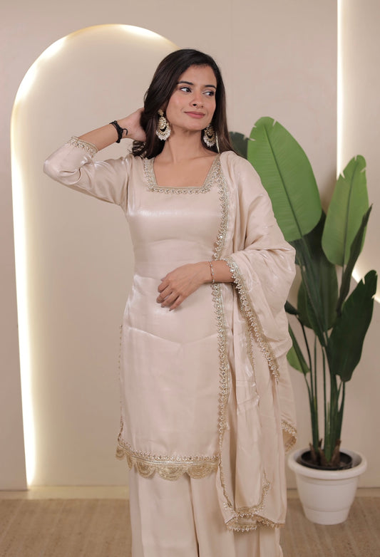 Aabroo Beige Suit Set