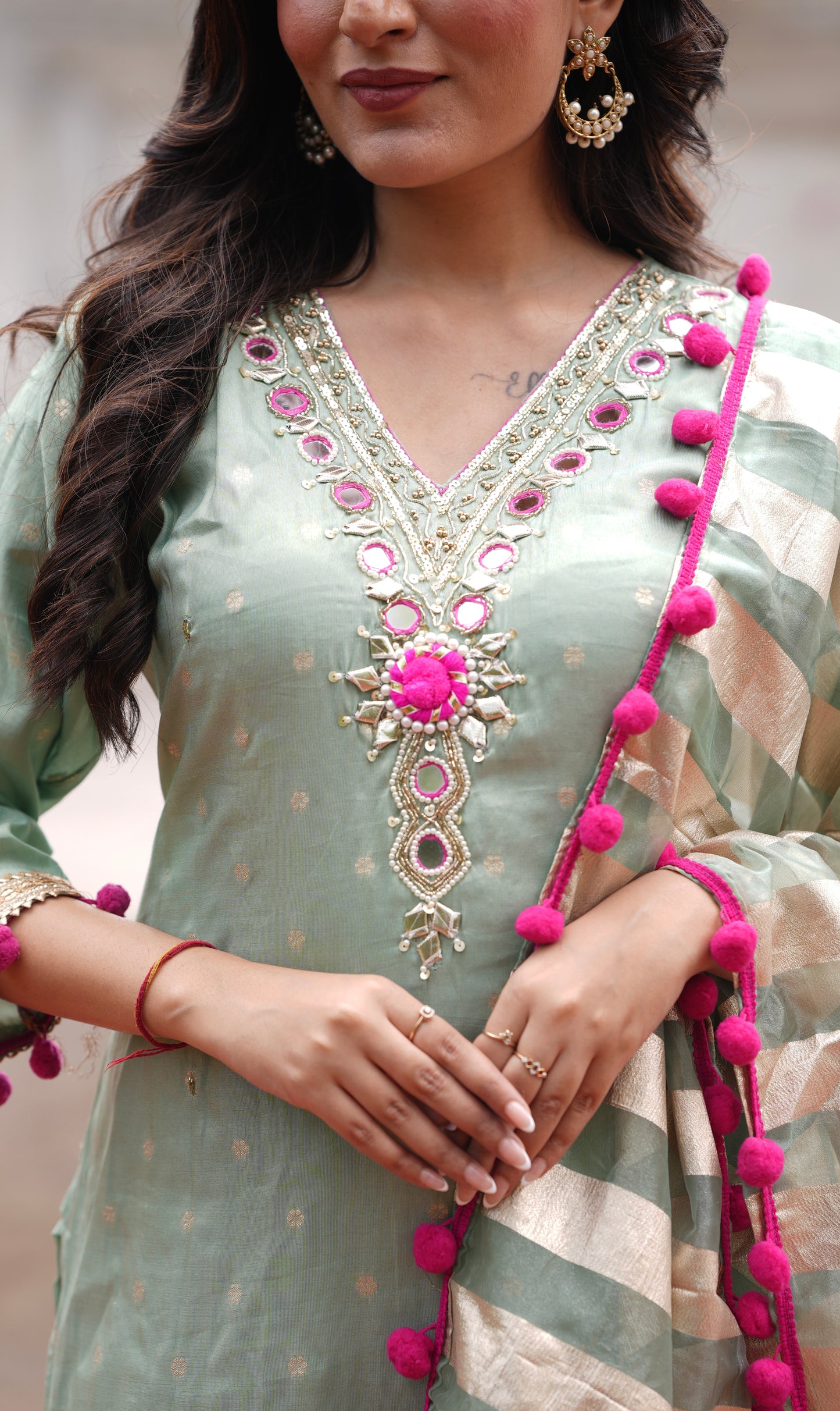 Gulnaar Mint Suit Set