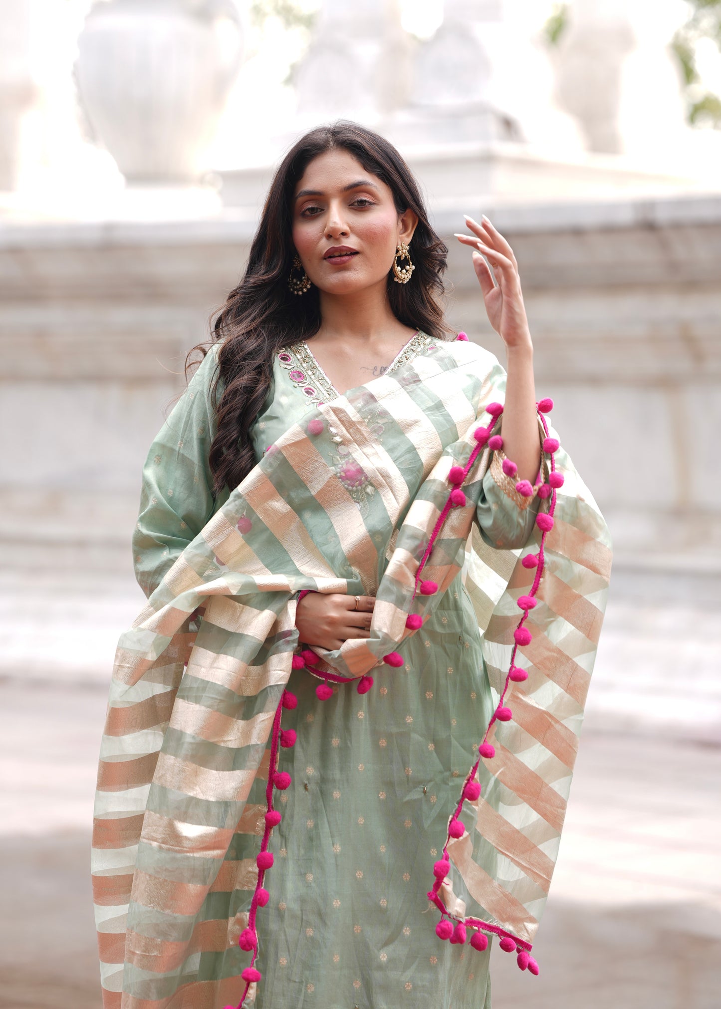 Gulnaar Mint Suit Set
