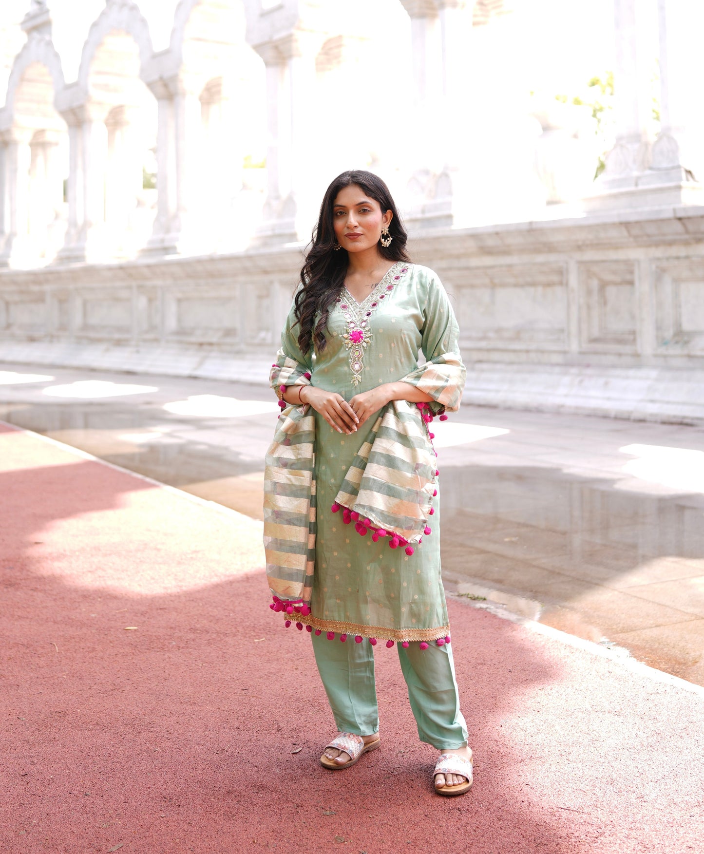 Gulnaar Mint Suit Set