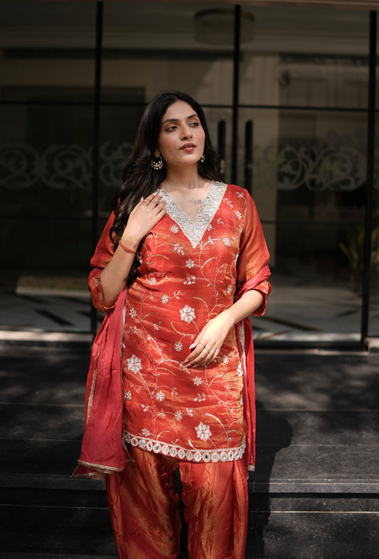 Sunheri Farshi Suit Set