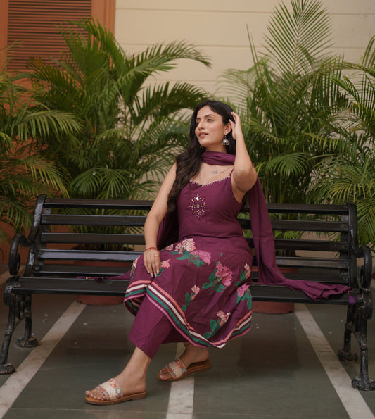 Plum Blossom Cotton Suit Set