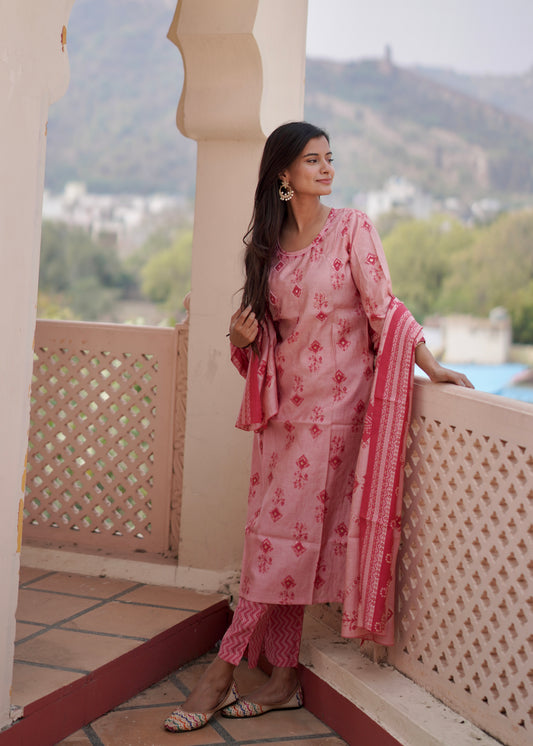 Gulnaar Pink Suit Set
