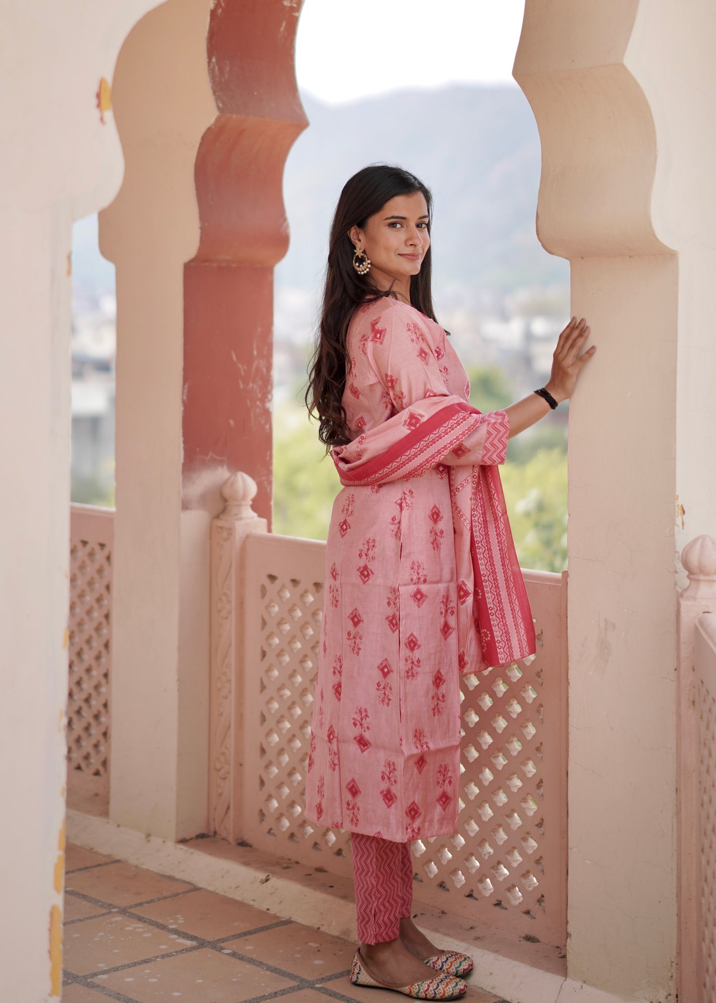 Gulnaar Pink Suit Set