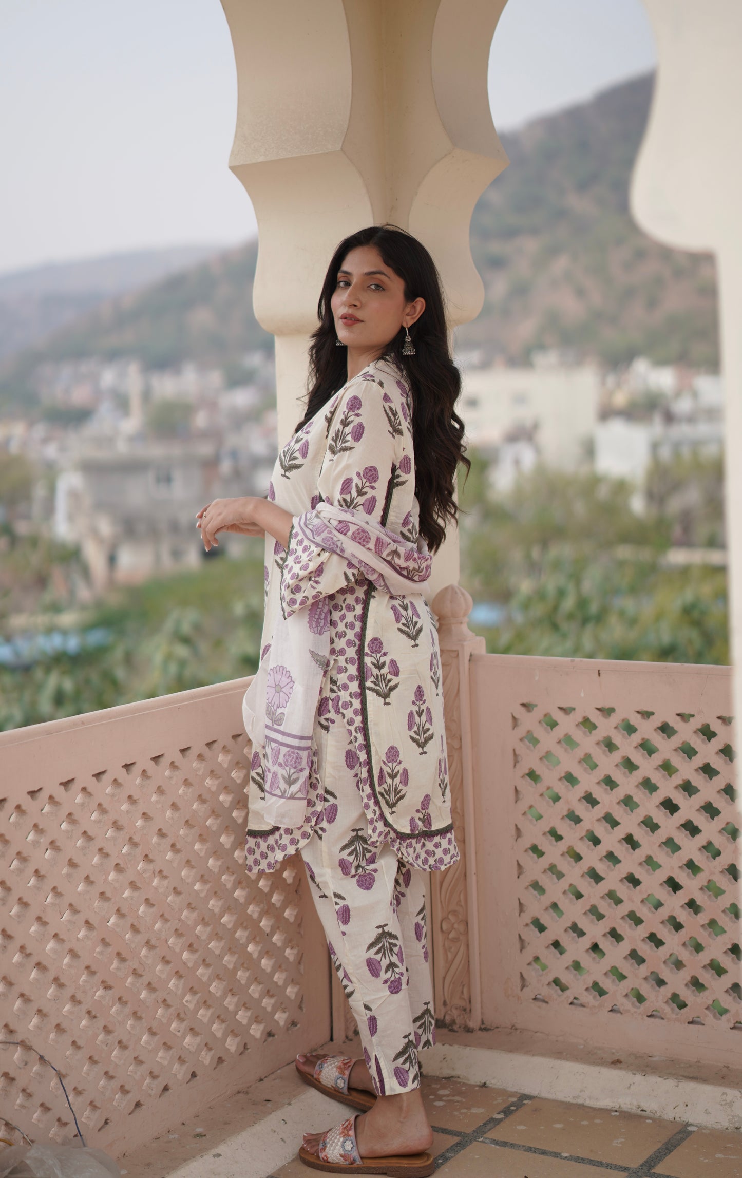 Lilac Bloom Cotton Suit Set
