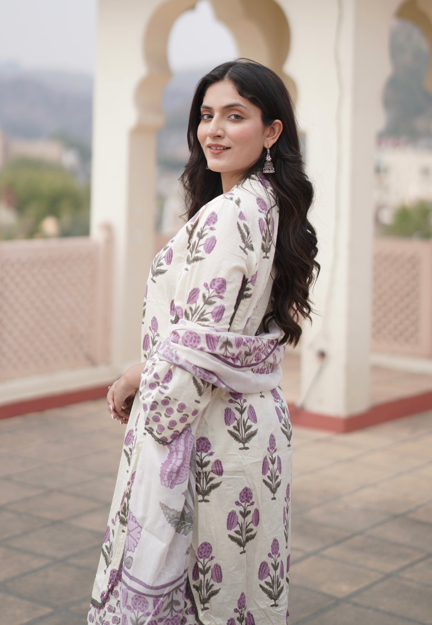 Lilac Bloom Cotton Suit Set