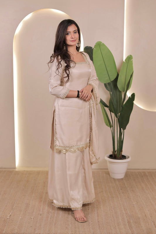 Aabroo Beige Suit Set