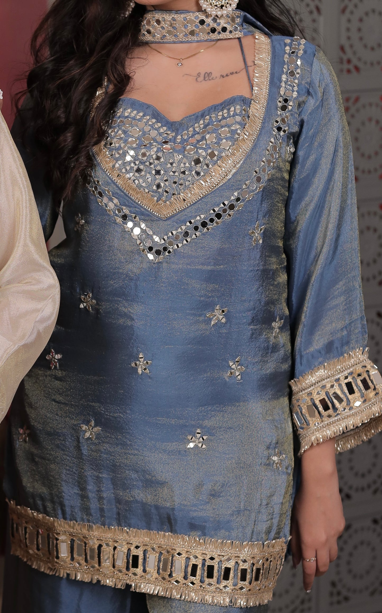 Blue Aaina 3-Piece Suit Set