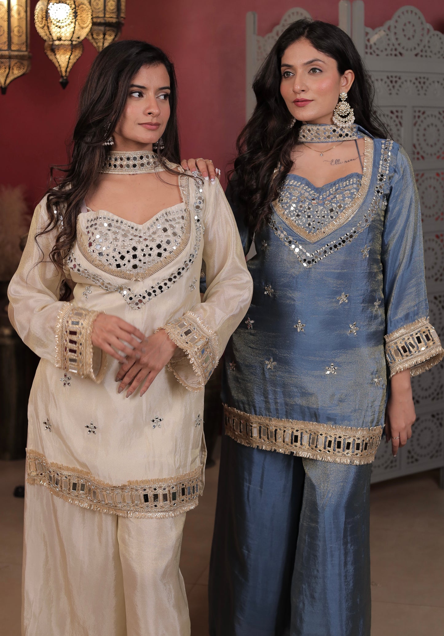 Blue Aaina 3-Piece Suit Set